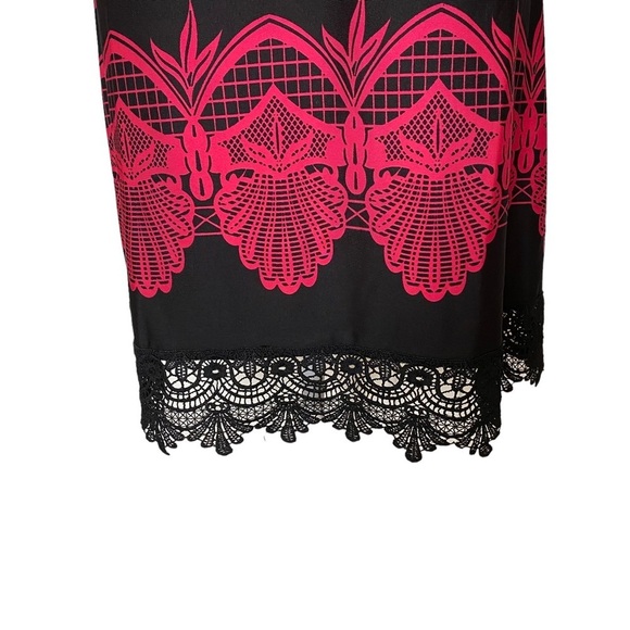 NWT White Mark Black and Fuchsia Lace Trimmed Shift‎ Dress Sz M - Picture 10 of 16